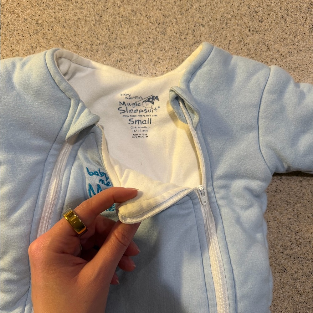 Baby Merlin’s Magic Sleepsuit Blue One Piece - Picture 2 of 3